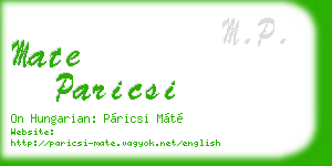mate paricsi business card